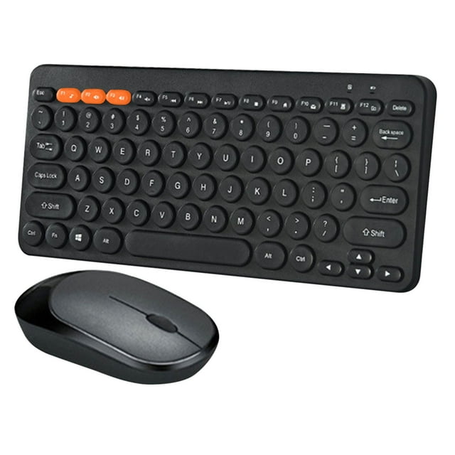 Nilvkv Wireless Chocolate Keyboard Mouse Set-Silent Portable 2.4G Connection Multimedia Shortcut Keys for Office Home