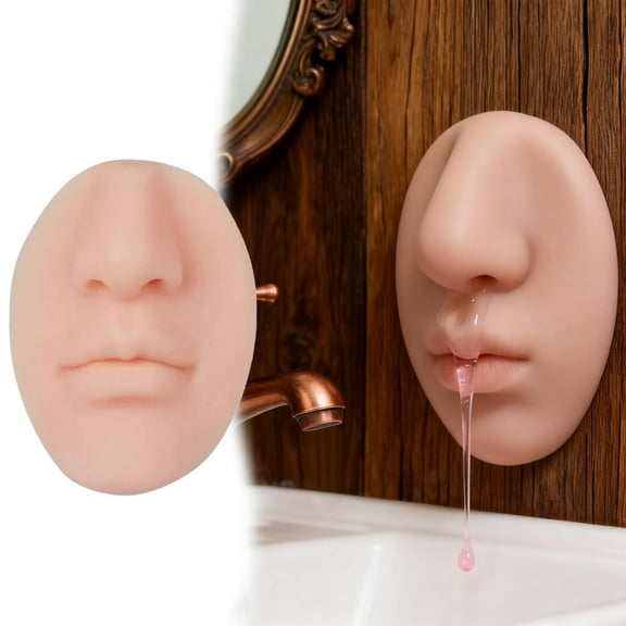 Realistic Nose Shape Wall-Mounted Soap Dispenser, Funny Silicone Realistic Nose Snot Soap Holder for Bathroom, Novelty Refillable Shower Liquid Dispenser Containers Decor Gag Gifts