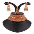 thumbnail image 4 of Efulgennz Bridal Jewelry Set Indian Wedding Faux Kundan Crystal Rhinestone Red Choker Necklace Dangle Earrings Maang Tikka Traditional Jewelry for Women, 4 of 5