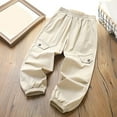 thumbnail image 2 of Ltctricy Children's Cargo Joggers Girls Boys Elastic Waist Pull on Sweatpants Loose Casual Hiking Pants with Pockets(Khaki,14-16 Years), 2 of 3