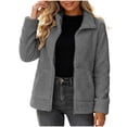 thumbnail image 2 of JOANKDMI Fuzzy Fleece Jacket for Women Full Zip Sherpa Coat Casual Stand Collar Long Sleeve Winter Warm Outerwear with Pockets Cozy Fluffy Tops for Fall Cold Weather, 2 of 5