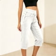 thumbnail image 5 of MLCDZ Jean Capris for Women Elastic Waist Stretchy Pull On Denim Pants Summer Casual Lightweight Breathable Beach Vacation Jean with Pockets, 5 of 9