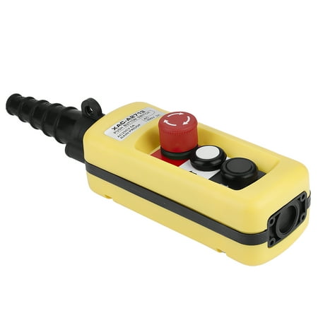 

Crane Lifting Switch 500V 5A Hoist Emergency Stop Button Durable ABS Plastic IP54 Crane Hoist Lifting Pendant Controller Switch