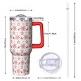 thumbnail image 2 of Red Christmas Snowflake Pattern Tumbler with Handle and Lid,40oz Double Wall Vacuum Insulated Tumbler,Cups Gift for Women and Men, 2 of 7