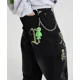 thumbnail image 2 of Pantalones de pierna ancha, rectos y holgados con estampado de grafiti de moda de estilo hip hop, pantalones casuales lavados estilo harajuku retro estilo high street y2k para uso diario, 2 of 3