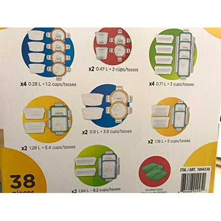 snapware plastic food storage set 38pc