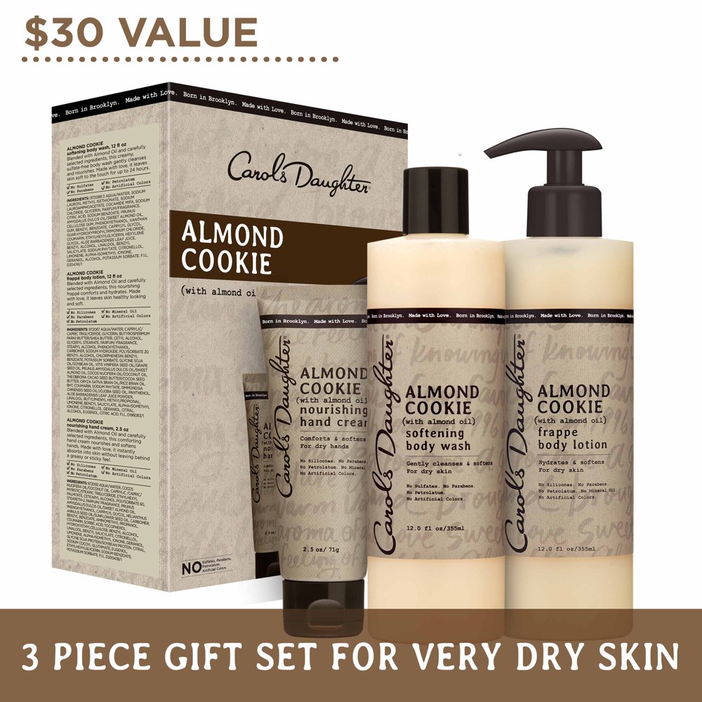 Carol's Daughter Bath and Body Gift Set, Almond Cookie for Dry Skin