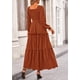 thumbnail image 2 of Vestido PRETTYGARDEN 2025 Maxi Marrón Manga Larga XL, 2 of 8
