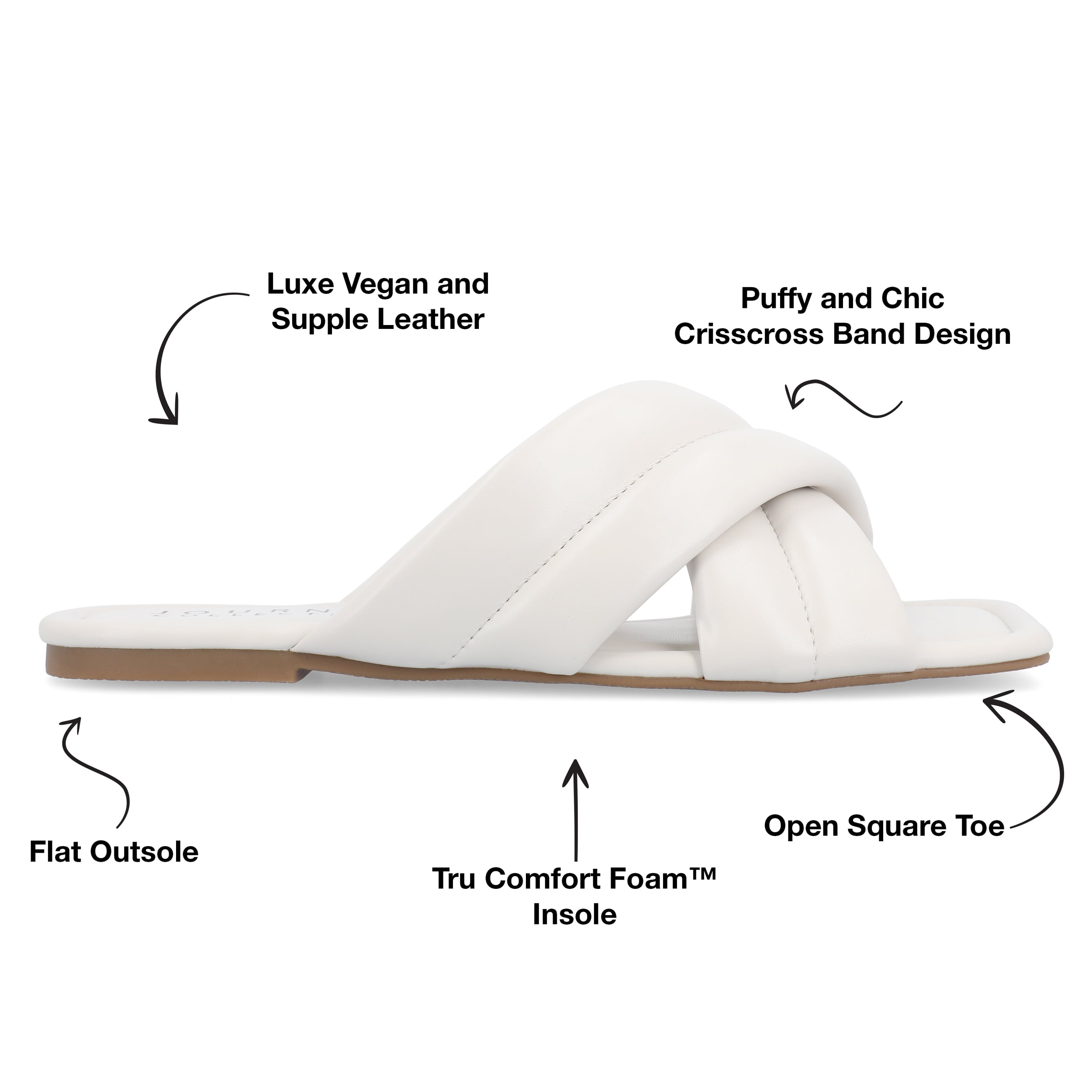 Journee Collection Womens Divyah Tru Comfort Foam Puff Strap Slide Sandals