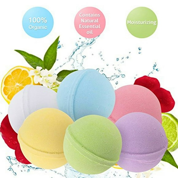 Bombes de Bain Biologiques pour Enfants 6 Pcs - Ensemble de Bombes de Bain Moussantes pour Filles, Garçons et Femmes - avec Parfums Naturels