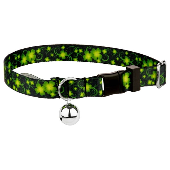 Country Brook Petz - Clovers in The Wind Cat Collar - Irish Pride Collection with 5 Lucky Designs