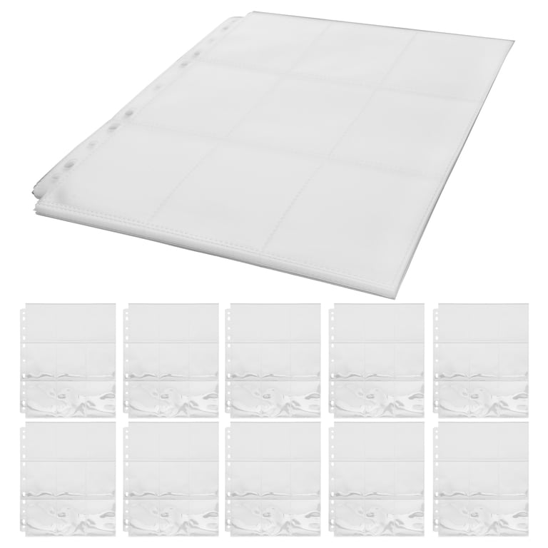trading card binder sleeves walmart Card Binder sleeves, Emlimny Trading Card Sleeve Pages for 3 Ring Binder, Sheets Standard Size Cards, 46 Pack 9 Pocket Trading Card Binder Sleeves