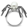 thumbnail image 3 of Luxe Jewelry Designs Women's Rhodium Plated Brass Ring with White Pearl - Size 5 (Pack of 2), 3 of 4
