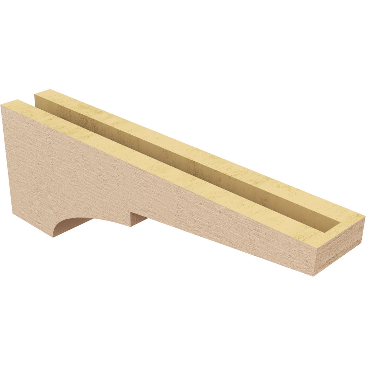 3"W x 18"D x 6"H Thin Monterey Rough Cedar Woodgrain TimberThane Corbel, Primed Tan