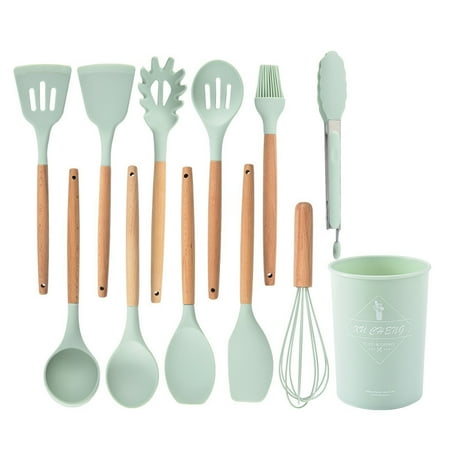 

Kitchen Cooking Utensils Set Non-Stick Silicone Cooking Kitchen Utensils Heat Resistant Kitchen Gadgets Utensil Set