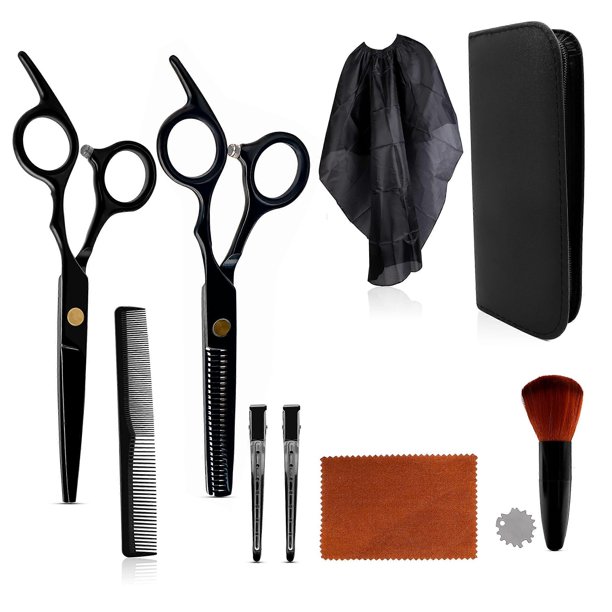 Professional Hair Cutting Scissors Set 10PCS Japanese Stainless Steel Barber Salon Shears with Ergonomic Handle