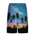 thumbnail image 4 of ZCFZJW Mens Swim Trunks with Compression Liner 2 in 1 Quick Dry Tropical Palm Tree Printed Summer Swimming Shorts Swimwear Bathing Suits with Pockets Navy XXL, 4 of 6