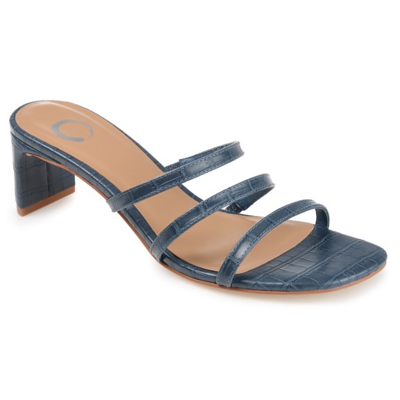 Journee Womens Hariett Slip On Half Block Heel Sandals