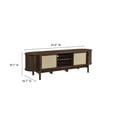 thumbnail image 3 of Media TV Stand Console Table, Walnut Brown, Wood, Living Dining Room Kitchen Cafe Bistro Hospitality Restaurant, Modern Contemporary, HB37740, 3 of 10