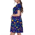 thumbnail image 2 of Naloa Mathematics And Chemistry Print Womens Summer A-Line Dress with Pockets,Short Sleeve Dresses,Flowy Beach Swing Dress for Vacation Travel, 2 of 6