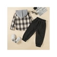 thumbnail image 3 of Seyurigaoka Baby Boys Girls Fashion Trouser Suit Long-sleeved Plaid Button Hooded Tops Trousers, 3 of 8