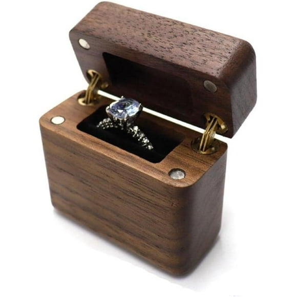 Wood Box Black Walnut for Case Display Pocket Size Storage Box with Anti-Slide for Protection Cushion for Jewelry Display Case Portable Jewelry Display Case for Shows Portable Jewelry