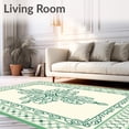 thumbnail image 2 of ODIKA 6'x9' Machine Washable Non-Slip Area Rug, Inspired Leaf and Flower Motif With Subtle Interlocking Design High Traffic Rug, Green, 665386, 2 of 7