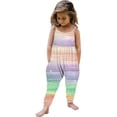 thumbnail image 2 of ITSAME Jumpsuit for Toddler Girls, Gradient Print Spaghetti Strap Lightweight Summer Casual Fashion Romper Multicolor 3T, 2 of 6
