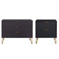 thumbnail image 1 of Pemberly Row Commode Standard 2 Pcs à 3 Tiroirs et Table de Nuit 2.0 en Noir, 1 of 13