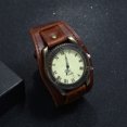 thumbnail image 4 of NovaStitch Men's Vintage Watch Punk Minimalist Leather Strap Watch with Pin Buckle, Fashion Casual Wristwatch for Daily Wear, Black Leather Band Watch for Men - Brown, 4 of 7