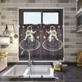 thumbnail image 4 of Yayeee Kitchen Curtains Tier Pair Light Filtering 27"x24" Rod Pocket Short Cafe Window Panel, Black Astronaut Space, 4 of 7