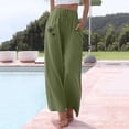 thumbnail image 2 of FhsagQ Female Women's Pants Summer Women Leisure Printing High Waisted Wide Leg Pants Fashion Drawstring Elastic Trousers Comfy Straight Leg Long Pants with Pockets Womens Casual Pants 36X29 XXL, 2 of 8