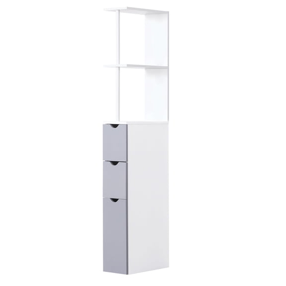 Dranite 55" Tall Freestanding Bathroom Cabinet,Storage Tower with 2-Tier Shelf and Drawers