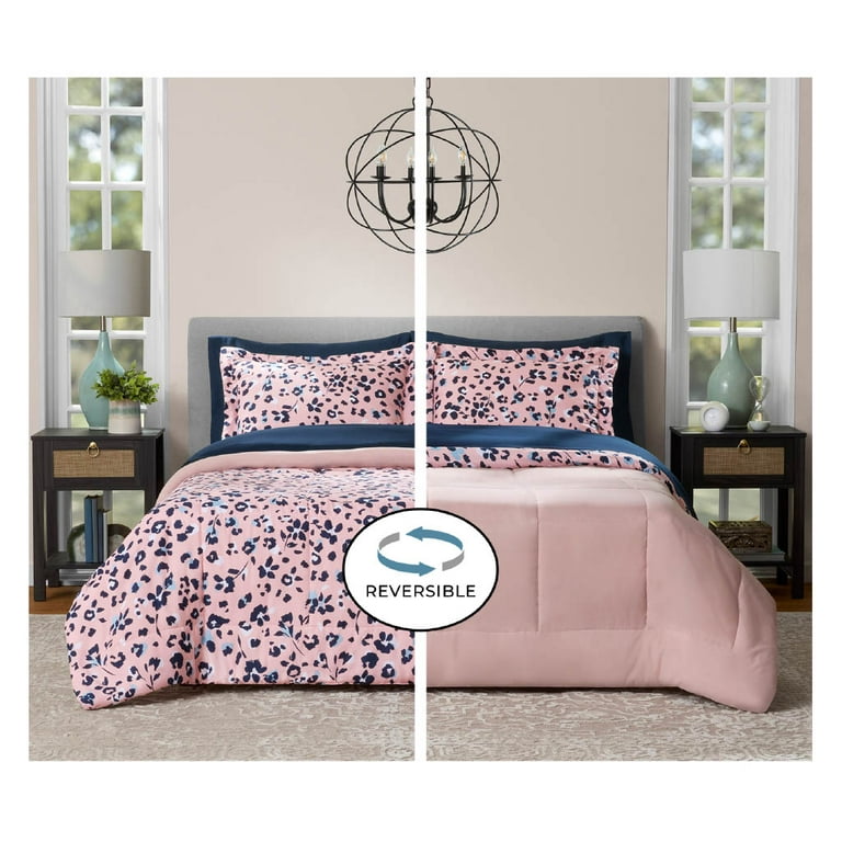 Mainstays All in One Reversible Comforter and Sheet set- 7 Piece