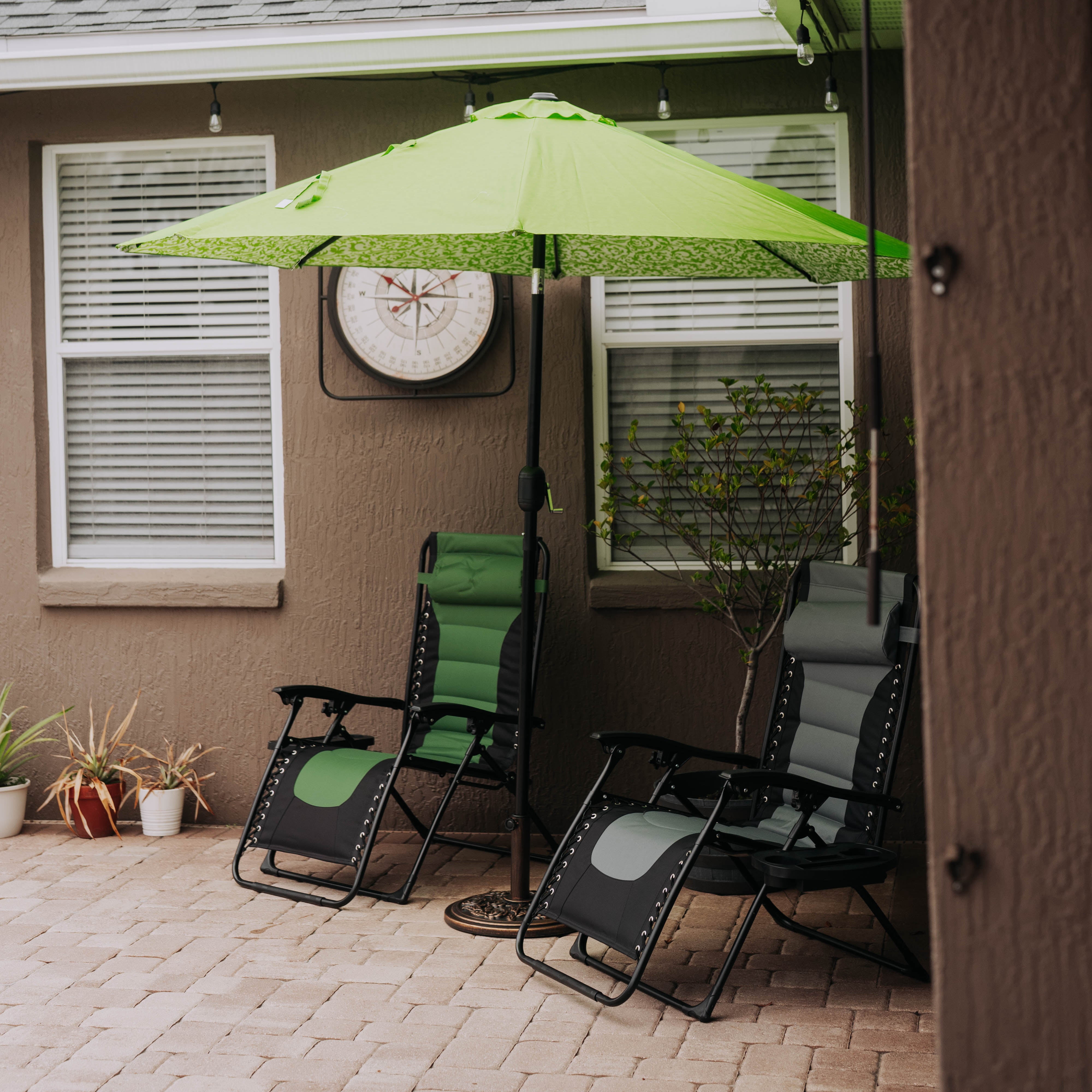18 Inch Cast Stone Patio Umbrella Base, Bronze Powder Coated Finish