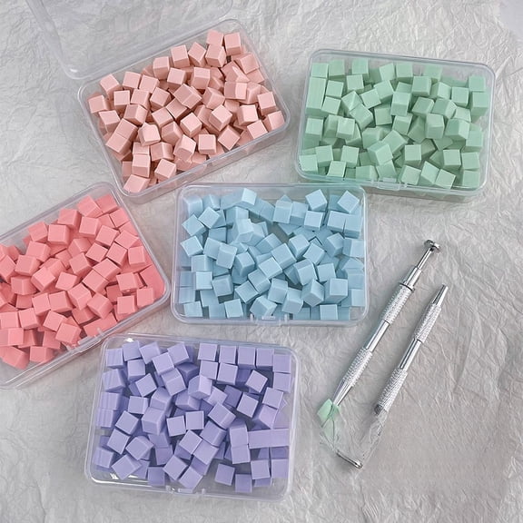 Nail Art Sponge Set, 5-Color High-Density Makeup Blending Wedges (50pcs per Color), Gradient Smudge Tool for Ombre & Blush Manicure Designs