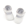 thumbnail image 6 of Zanarzt Toddler Dress Up Shoes Baby Girls Mary Jane Flats Shoes with Non Slip Soft Sole Toddler First Walkers Newborn Princess Dress Shoes White,US 5, 6 of 9