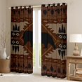 thumbnail image 2 of jejeloiu Wild Animal Bear Black Out Curtains,Rustic Western Aztec Curtains Pack of 2 (42x63 Each),Brown Plaid Bedroom Curtains For Boys Kids,Microfiber Bedroom Decor, 2 of 6