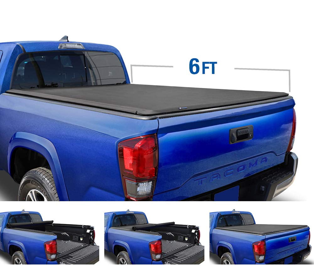 Tyger Auto T1 Roll Up Truck Bed Tonneau Cover Tg Bc1t9045 Works With 2016 2018 Toyota Tacoma Fleetside 6 Bed For Models With Or Without The Deckrail System Walmart Com Walmart Com