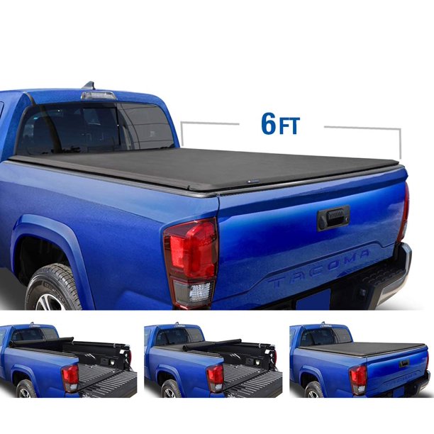 Tyger Auto T1 Roll Up Truck Bed Tonneau Cover Tg Bc1t9045 Works With 2016 2018 Toyota Tacoma Fleetside 6 Bed For Models With Or Without The Deckrail System Walmart Com Walmart Com