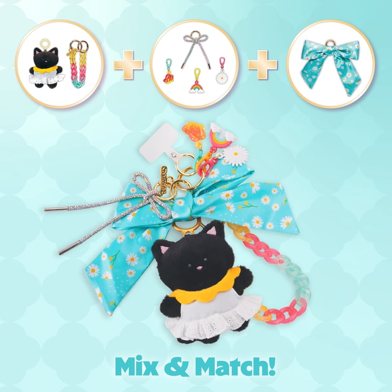 Charming Bag Charms Spring Fling Set with Plush Cat Doll