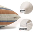 thumbnail image 3 of Orange Blue Striped Lumbar Pillow Covers 12x20 Set of 2 Boho Stripe Pattern Cream Decorative Throw Pillows Outdoor Modern Line Print Linen Long Cushion Case with Zipper Decor for Sofa Couch Bed, 3 of 6