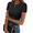 Black, variant on Zeagoo Women Crewneck Slim Fitted Short Sleeve T Shirts Cute Stretchy Bodycon Basic Tee Tops