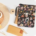 thumbnail image 4 of HELLHERO Cow Flowers Cute 1 pc Gift Zipper Bag 11.42 x 8.66 Inch Polyester Book Sleeve Cover Book Organzoer Holder with Handle Birthday Gift for Mother, 4 of 7