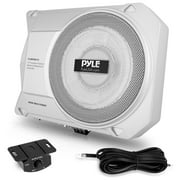Pyle 10-Inch Low-Profile Amplified 900 Compact Enclosed Active Marine Under seat Car Subwoofer