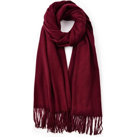 Scarf for Women - Womens Scarf Pashmina Shawls and Wraps for Evening Dresses, Fashion Long Scarves, 78.7" x 27.5" Burgundy