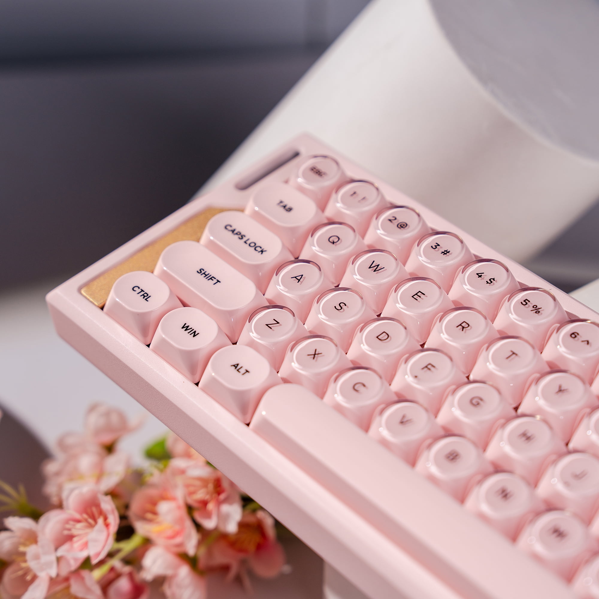 128 Keys 2.0 Bright Pink Liquid Foundation Keycap HOA Profile PBT Double Shot Keycap For Mx Switch Mechanical Keyboard Caps