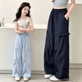 thumbnail image 4 of CONROSES Girl'S Baggy Pants Wide Leg Casual Pants for Girls Lightweight Solid Elastic Waist Drawstring Athletic Jogger Pants With Pockets, 4 of 4