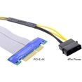 thumbnail image 2 of Yazoeia CY PCI-E Express 4X to 16x Flex Cable Riser Card Extender Converter Adapter with 4pin 15cm CJC912-16735, 2 of 6