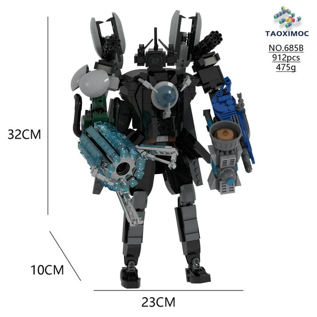 Sliding Toilet Series-Titan TV Man Building Blocks, Sliding Toilet Titan Drill Man Building Blocks Game Model Toy-KEEW